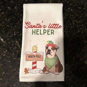Santa's Little Helper Bulldog Towel